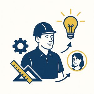 dessin exprimant l'expertise solide d'un technicien