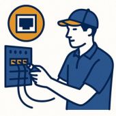 technicien travaillant sur un réseau informatique